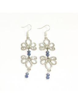 Orecchini cristallo cinese blu