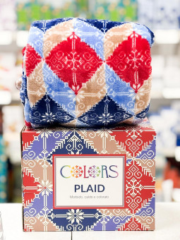 Plaid in pile fantasia blu