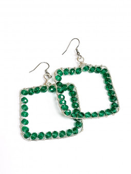 Orecchini quadrato verde