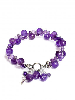 Bracciale Ametista liscia e...