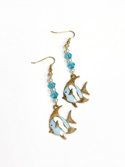 Orecchini charm pesce e...